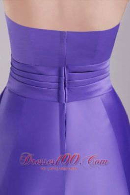 Slate Blue Strapless Bridesmaid Dress Knee-length Flower