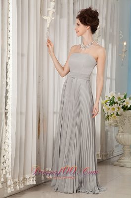 Grey Bridesmaid Dress Empire Strapless Chiffon Ruch