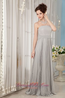 Grey Bridesmaid Dress Empire Strapless Chiffon Ruch