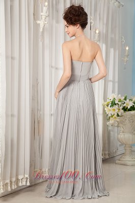 Grey Bridesmaid Dress Empire Strapless Chiffon Ruch