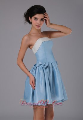 Colorful Strapless Light Blue Short Party Homecoming Dress