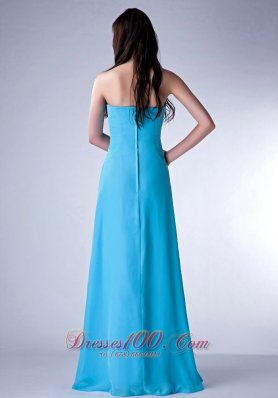 Hand Made Fowers Teal Bridesmaid Dress For Parties