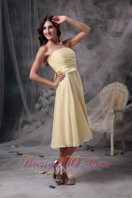 Ruch Light Yellow Short Prom Homecoming Dress Strapless