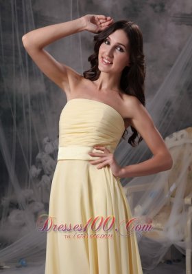 Ruch Light Yellow Short Prom Homecoming Dress Strapless