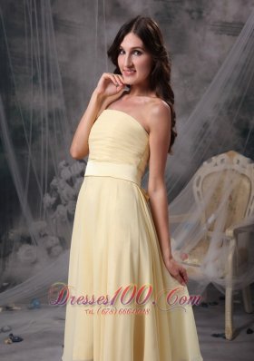 Ruch Light Yellow Short Prom Homecoming Dress Strapless