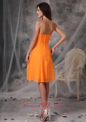 Mandarin Orange Short Dress for Prom Handle Flowers