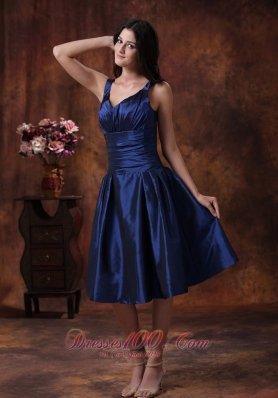 Royal Blue Straps Dress for Bridesmaid Custom Color