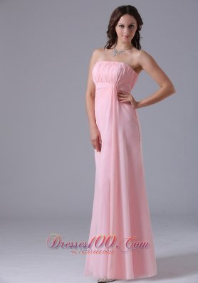 Baby Pink Bridesmaid Maxi Dress Ruched Gather