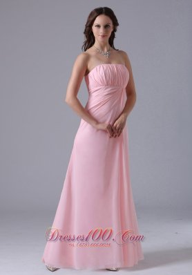 Baby Pink Bridesmaid Maxi Dress Ruched Gather