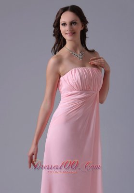 Baby Pink Bridesmaid Maxi Dress Ruched Gather