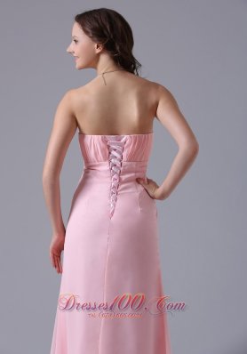 Baby Pink Bridesmaid Maxi Dress Ruched Gather