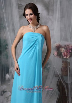 Baby Blue Casual Homecoming Wear Empire Floor-length