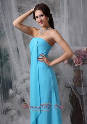 Baby Blue Casual Homecoming Wear Empire Floor-length