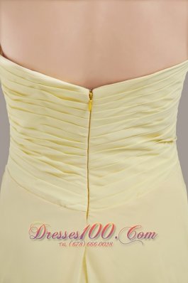 Light Yellow Empire Maxi Dress for Bridesmaids Sweetheart