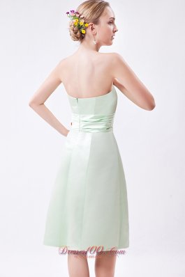 Aqua Green Bow Dress for Matron of Honor Mini-length