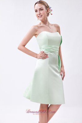 Aqua Green Bow Dress for Matron of Honor Mini-length