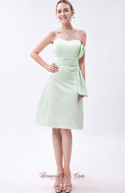 Aqua Green Bow Dress for Matron of Honor Mini-length