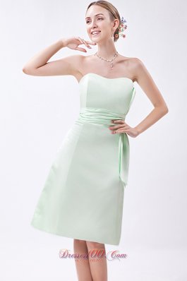 Aqua Green Bow Dress for Matron of Honor Mini-length