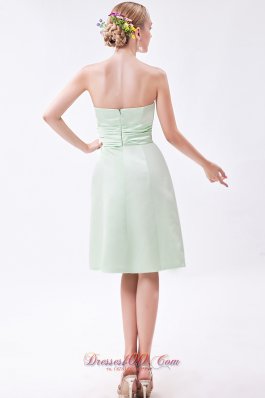 Aqua Green Bow Dress for Matron of Honor Mini-length