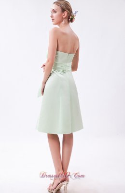 Aqua Green Bow Dress for Matron of Honor Mini-length