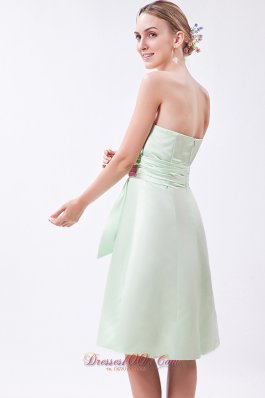 Aqua Green Bow Dress for Matron of Honor Mini-length