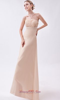 Wheat Fashion Color Bridesmaid Formal Dress Asymmetric