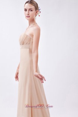 Wheat Fashion Color Bridesmaid Formal Dress Asymmetric