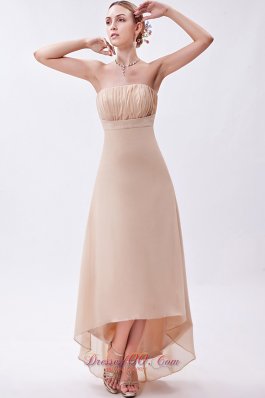 Wheat Fashion Color Bridesmaid Formal Dress Asymmetric