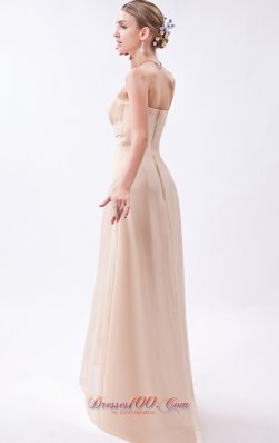 Wheat Fashion Color Bridesmaid Formal Dress Asymmetric