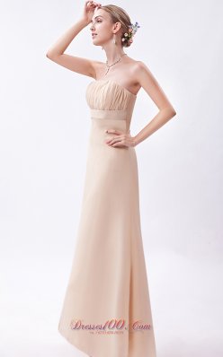 Wheat Fashion Color Bridesmaid Formal Dress Asymmetric