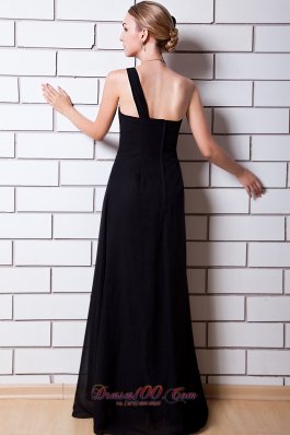 Black Trends One Shoulder Bridesmaid Dress Chiffon