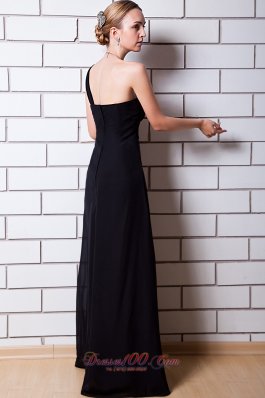 Black Trends One Shoulder Bridesmaid Dress Chiffon