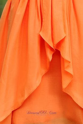 Orange Empire Junior Bridesmaid Dress V-neck Gather