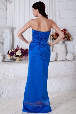 Royal Blue Gather Mother Of The Bride Dress Strapless Ruch