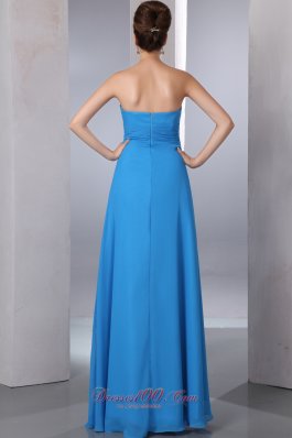 Aqua Blue Empire Formal Dress for Homecoming Pleats