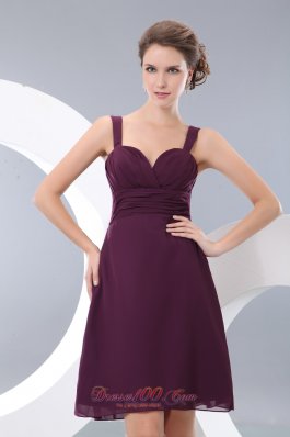 Grape Straps Bridesmaid Dress Cool Style Knee-length