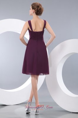 Grape Straps Bridesmaid Dress Cool Style Knee-length