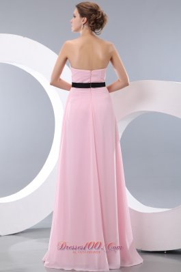 Baby Pink Empire Bow Belt Bridesmaid Dress Maxi Colored