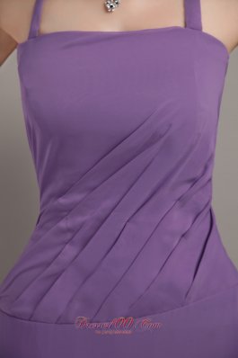 Lavender Halter Bridesmaid Dress Chiffon Ruching