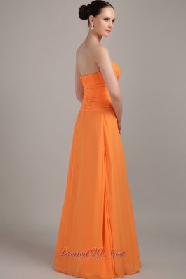 Orange Strapless Bridesmaid Formal Dress Ruch Customize