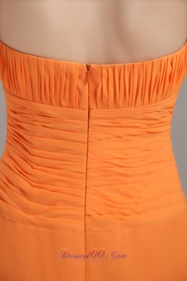 Orange Strapless Bridesmaid Formal Dress Ruch Customize