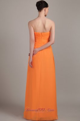 Orange Strapless Bridesmaid Formal Dress Ruch Customize