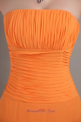 Orange Strapless Bridesmaid Formal Dress Ruch Customize