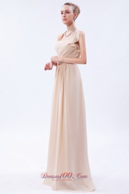 Linen Custom Color Empire Halter Bridesmaid Dress Ruch