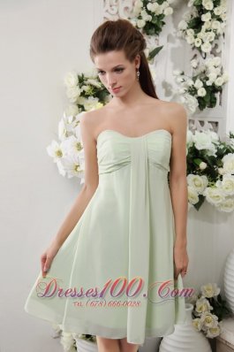 Light Green Empire Asym Bridesmaid Dress Strapless Chiffon