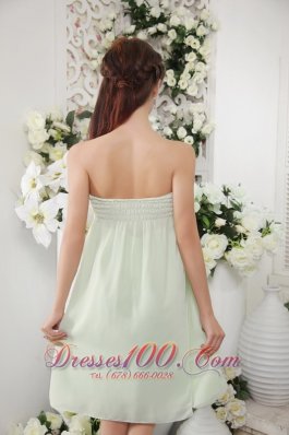 Light Green Empire Asym Bridesmaid Dress Strapless Chiffon