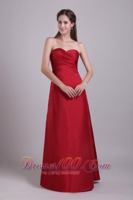 Wine Red Prom Formal Wears Sweetheart Gather 2015