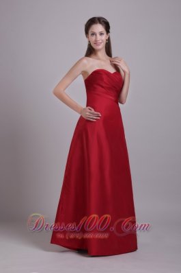 Wine Red Prom Formal Wears Sweetheart Gather 2015