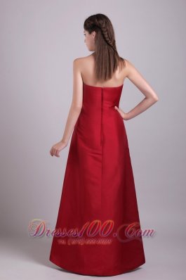 Wine Red Prom Formal Wears Sweetheart Gather 2015