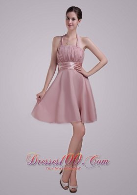 Rosy Brown Halter Prom Homecoming Dress for Juniors Ruch